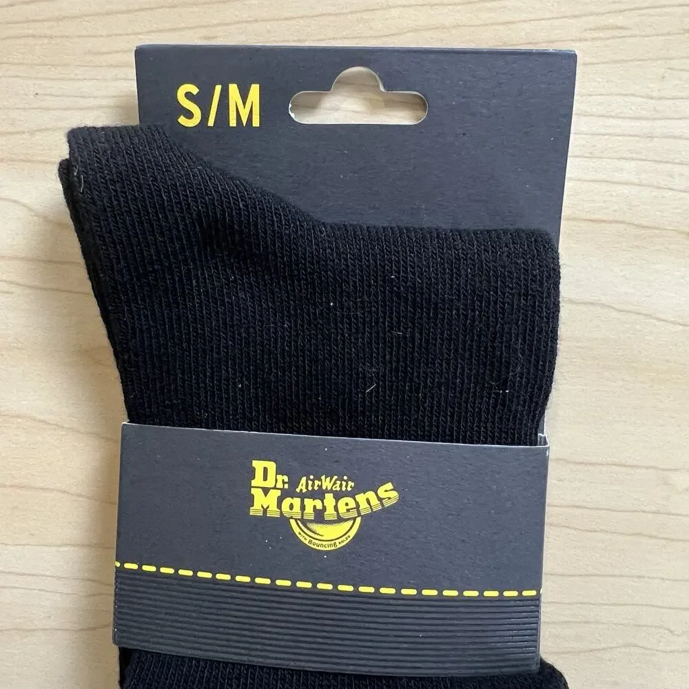 Dr Martens Women’s Size Small Medium HEART SOCK BLACK-WHITE COTTON BLEND New